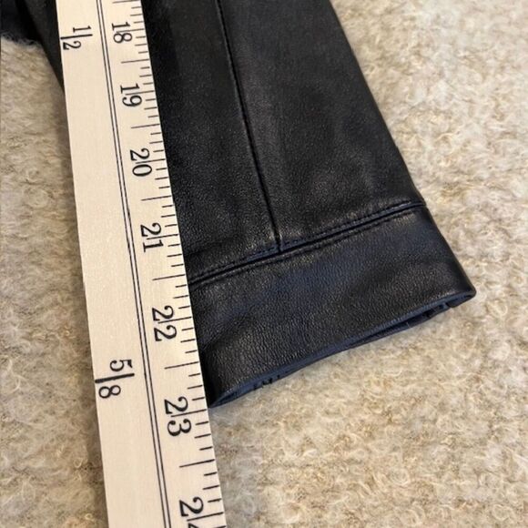 Mixed Material Mini Dress Ghloe Faux Leather, Wool, and Feathers Zip Back Size 4 - Picture 14 of 15